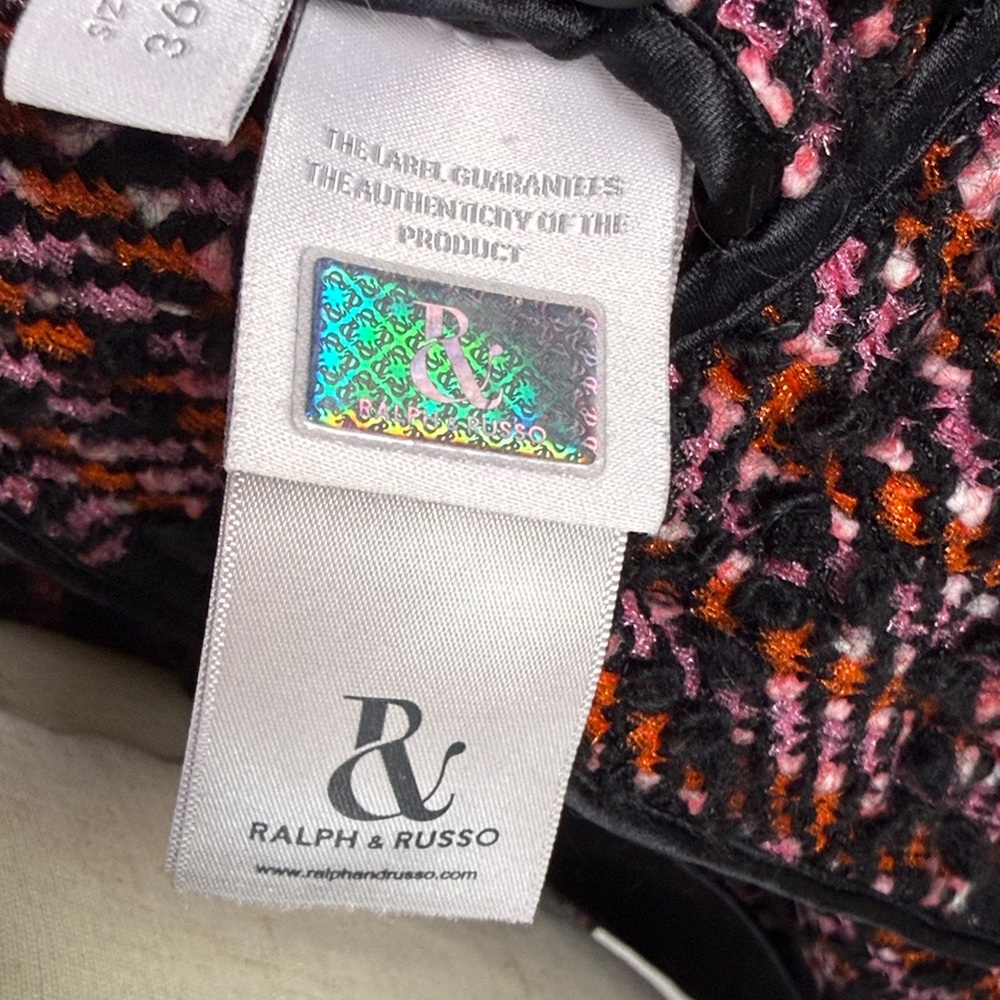NWT Ralph & Russo Archival Tweed Blazer Pink Black Quiet Luxury FW20 Size‎ 38 4 - Picture 10 of 14